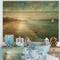 Designart - Coastal Pastel Horizon - Nautical & Coastal Print on Natural Pine Wood